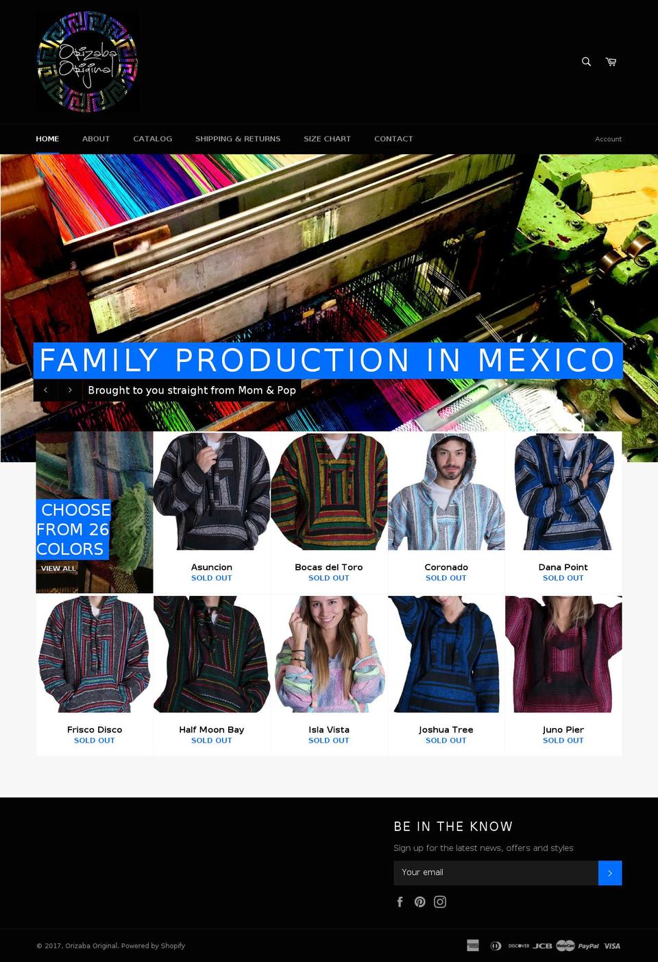 orizabaoriginal.com shopify website screenshot