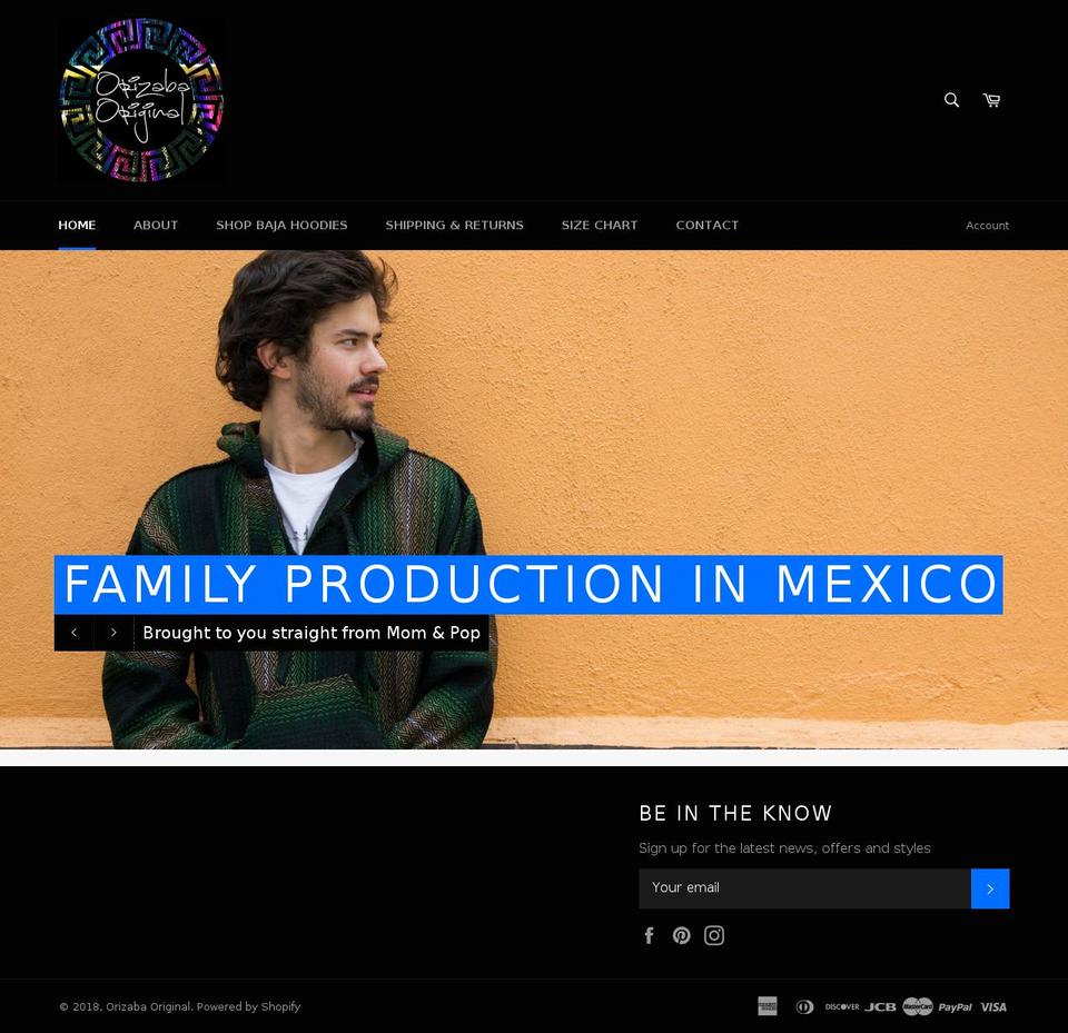 orizabaoriginals.com — Shopify storefront screenshot