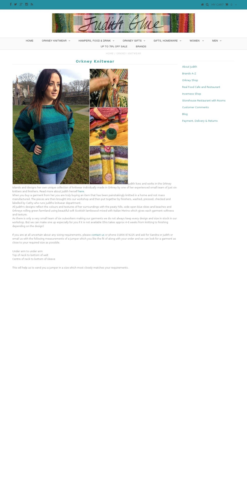 orkneyknitwear.com shopify website screenshot