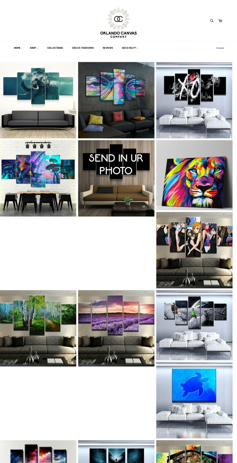 orlandocanvas.com — Shopify storefront screenshot