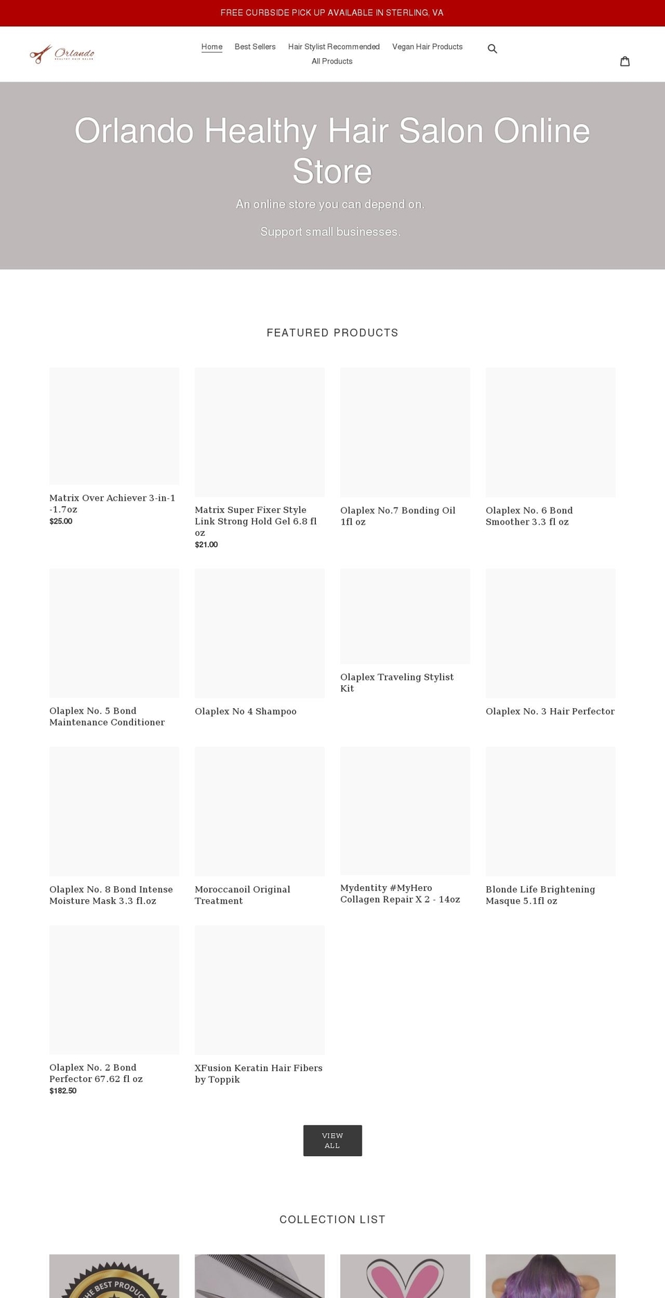 orlandohairsalon.myshopify.com shopify website screenshot