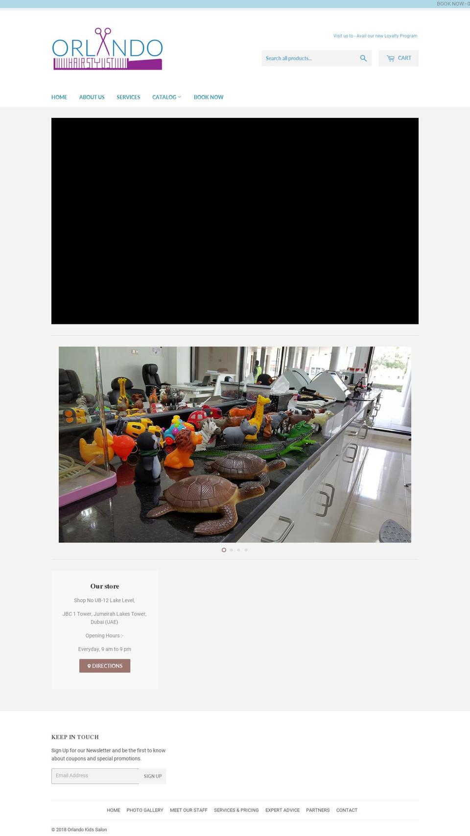 orlandokidssalon.com — Shopify storefront screenshot