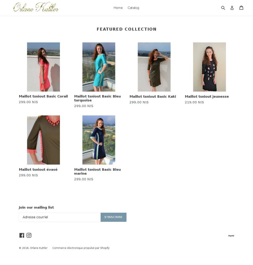 orlanekuttler.com — Shopify storefront screenshot