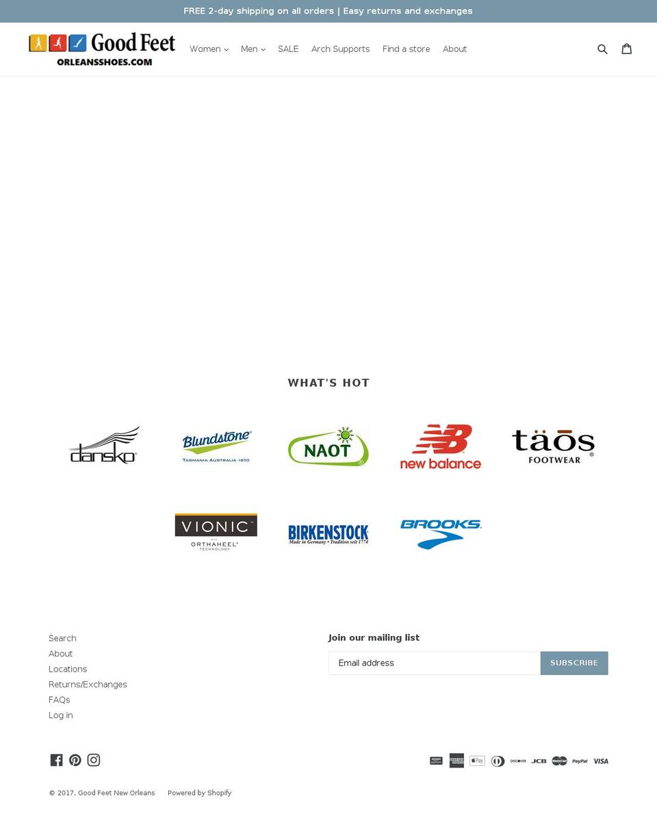 orleansshoes.com shopify website screenshot