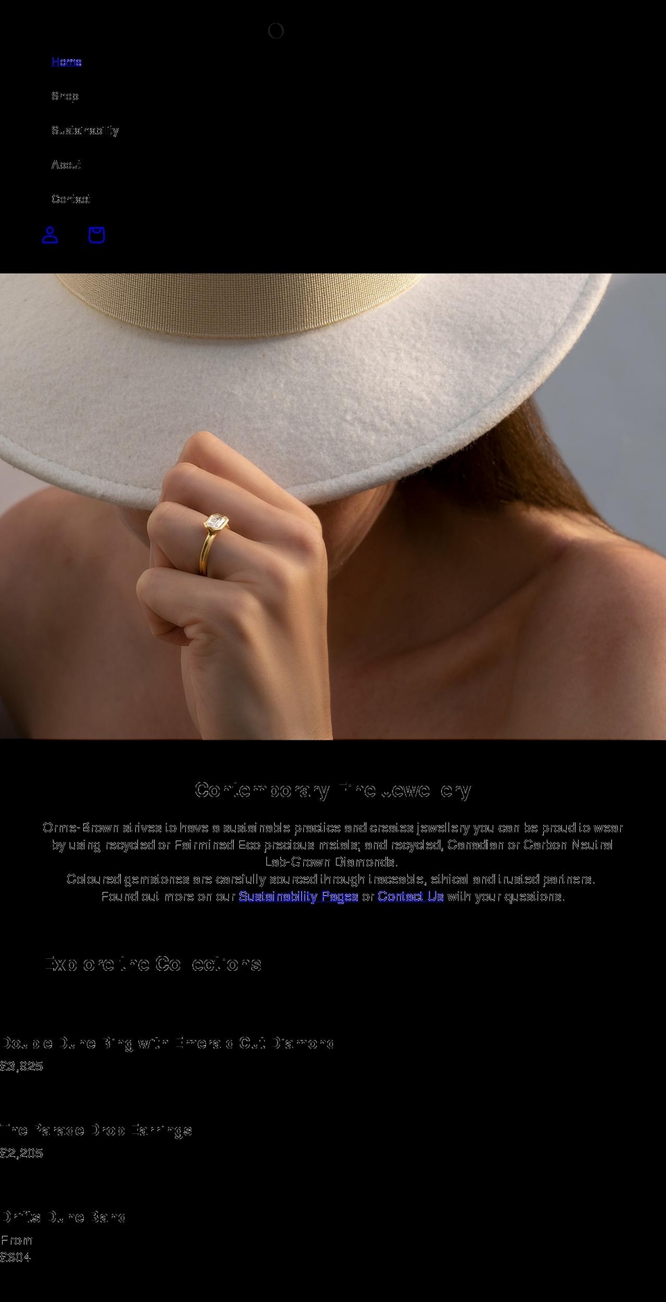 ormebrown.com shopify website screenshot