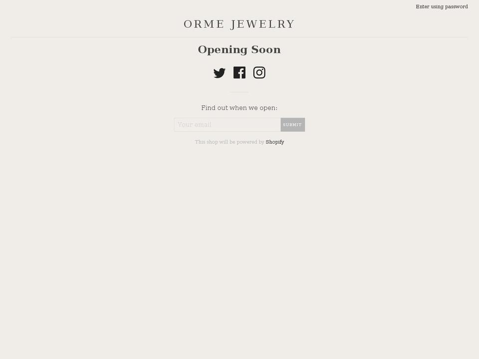 ormeromestore.com — Shopify storefront screenshot