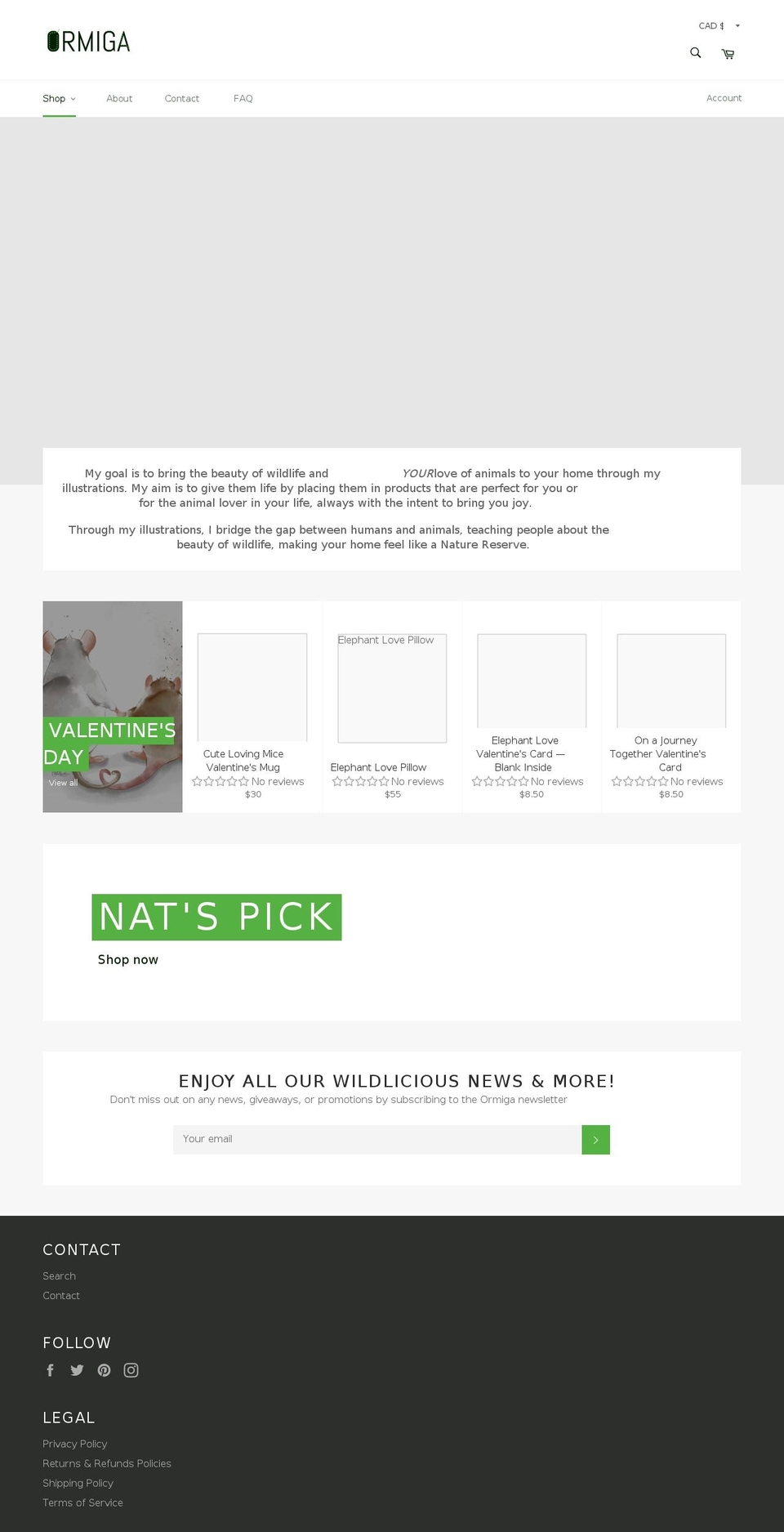 ormigadesign.com shopify website screenshot