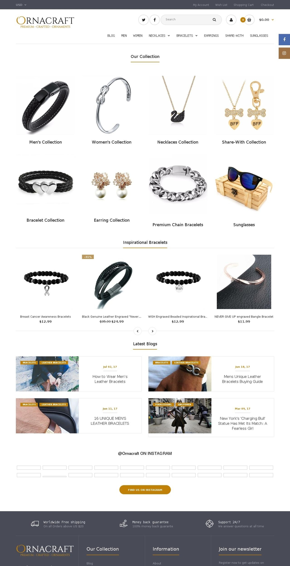 ornacraft.com shopify website screenshot