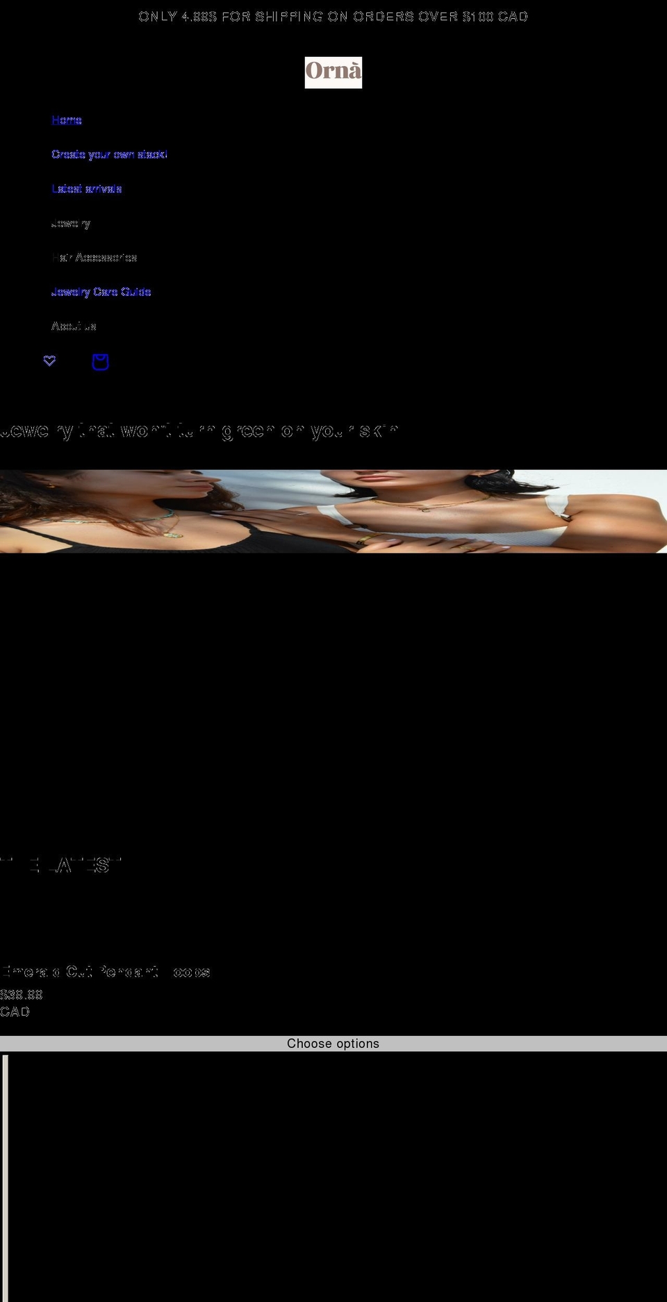 ornajewelry.com shopify website screenshot