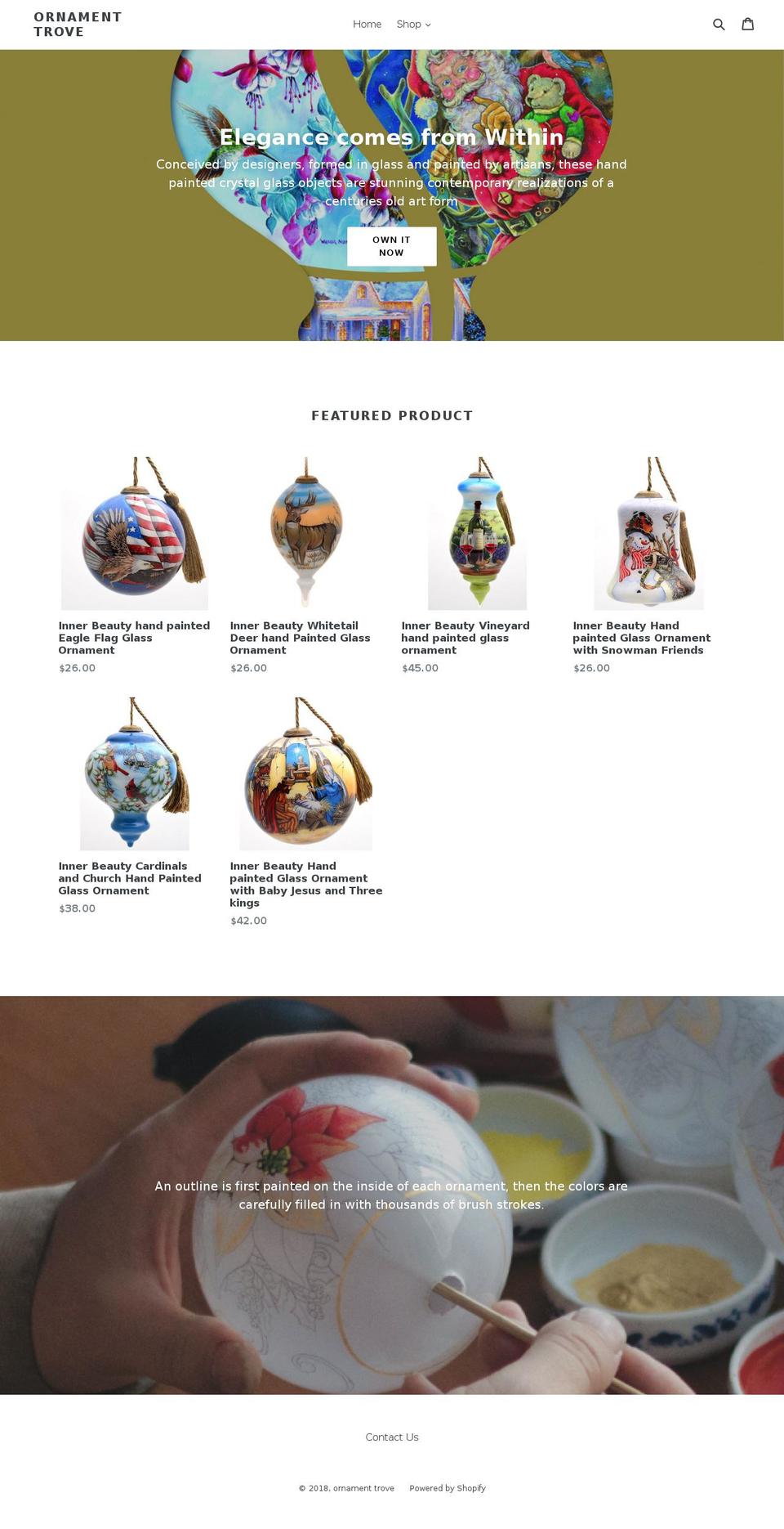 ornament-trove.com — Shopify storefront screenshot