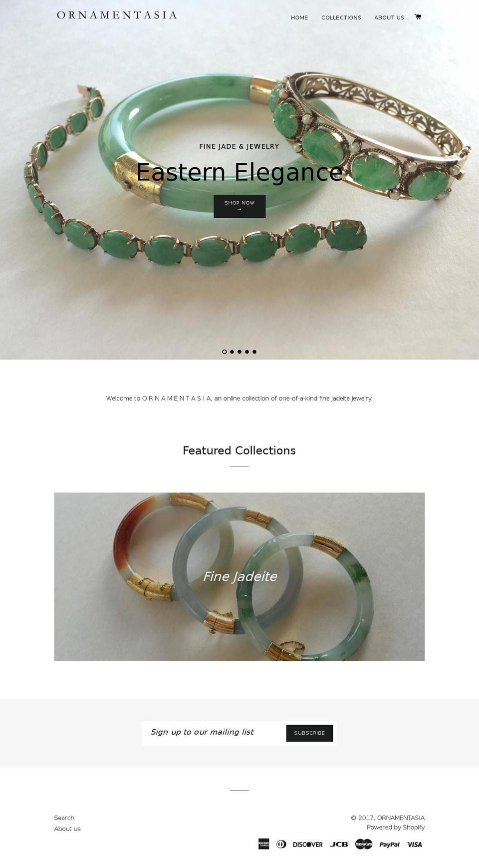 ornamentasia.com shopify website screenshot