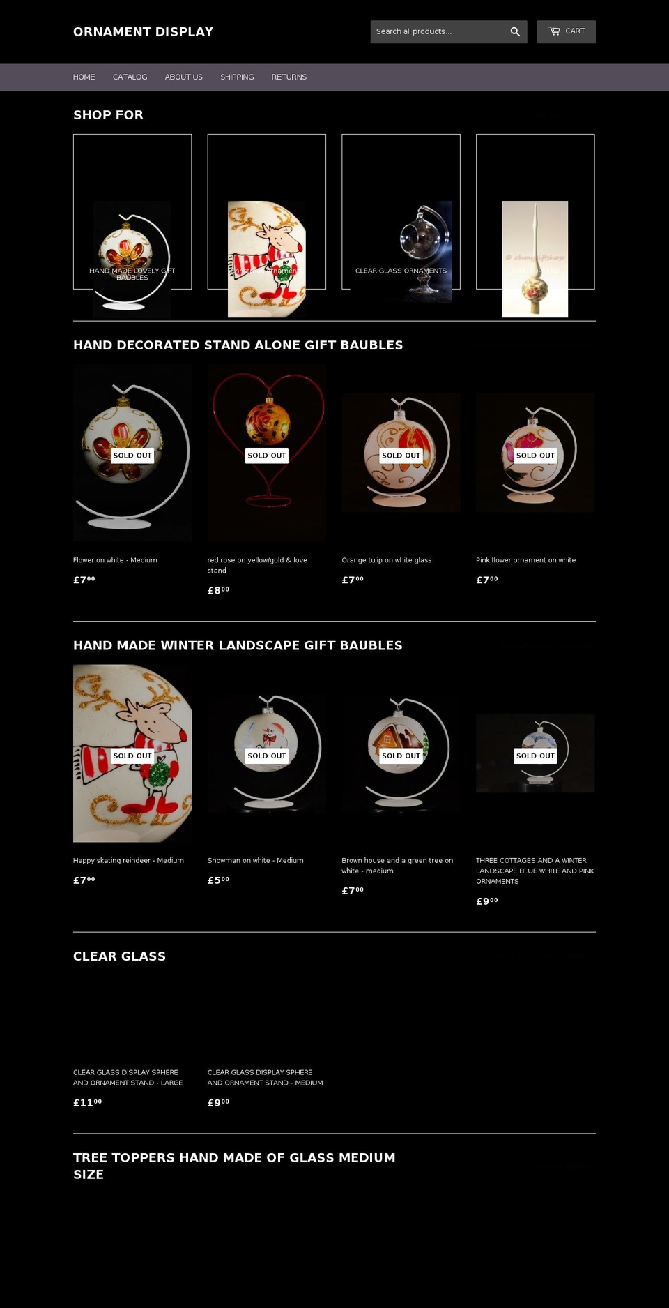 ornamentdisplay.com — Shopify storefront screenshot