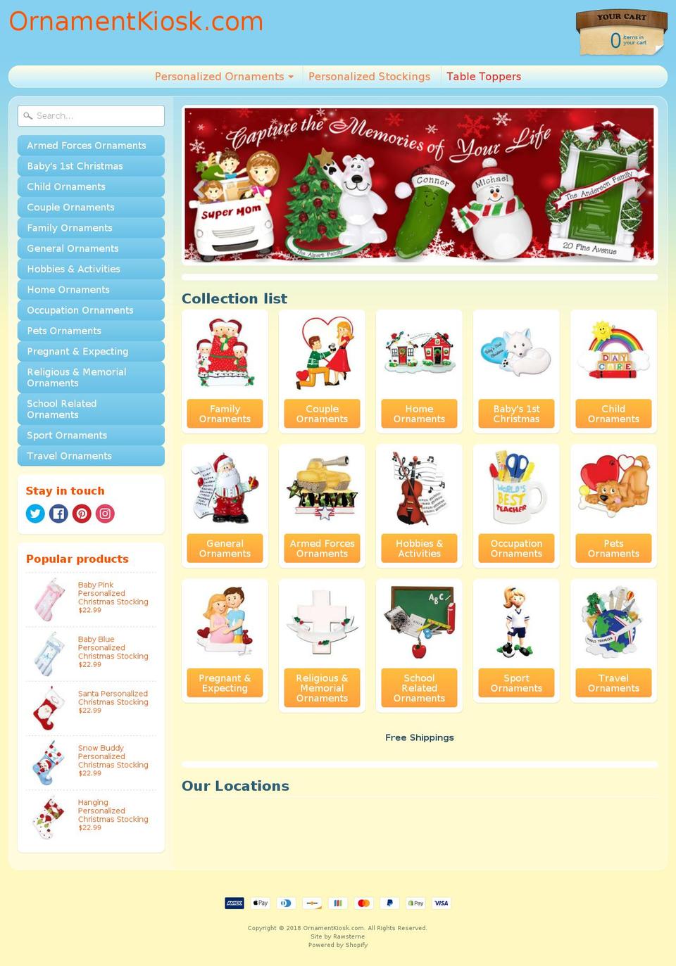 ornamentkiosk.com — Shopify storefront screenshot