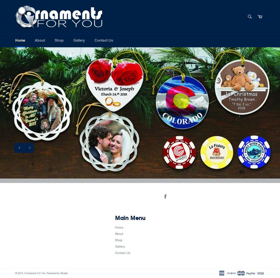 ornamentsforyou.net shopify website screenshot