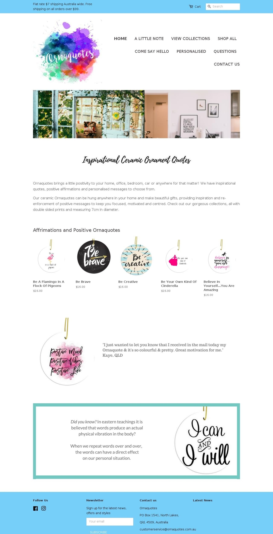 ornaquotes.com.au shopify website screenshot