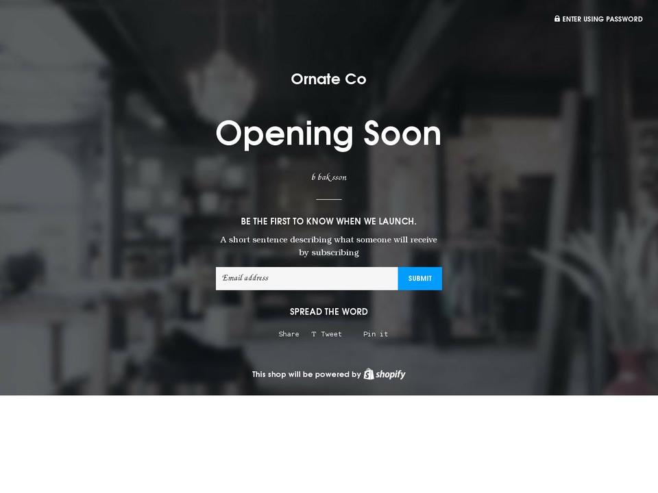 ornateco.shop shopify website screenshot