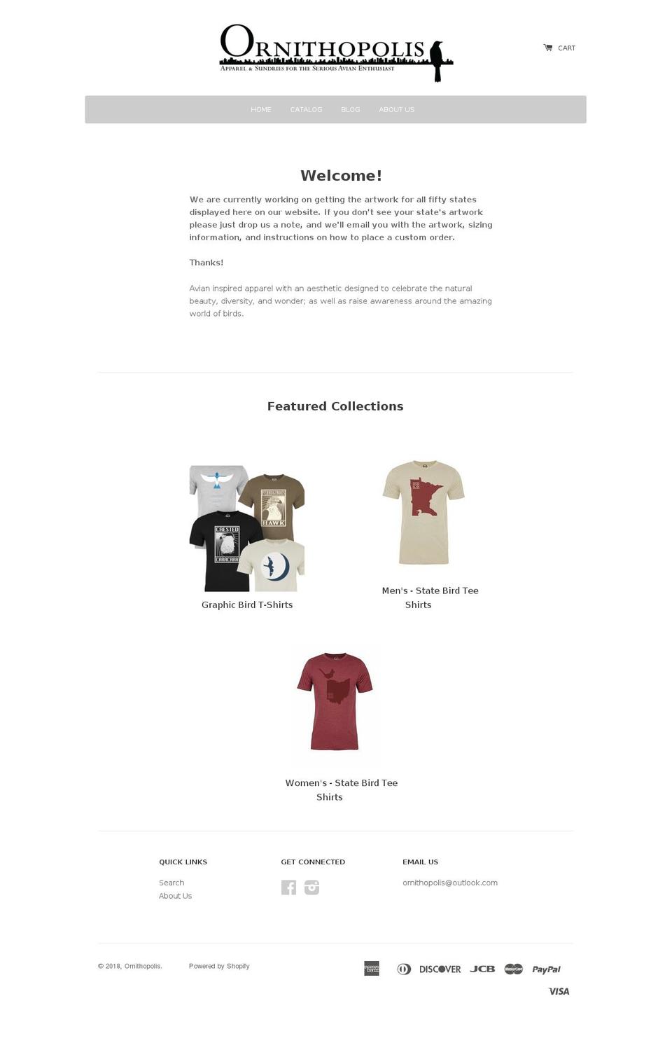 ornithopolis.com — Shopify storefront screenshot