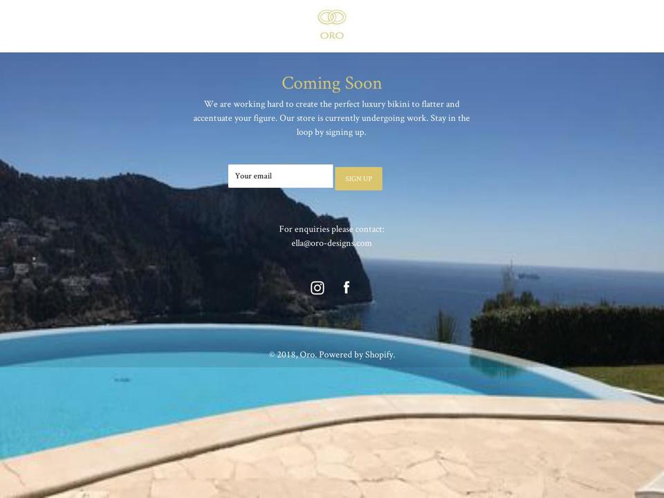 oro-designs.com — Shopify storefront screenshot
