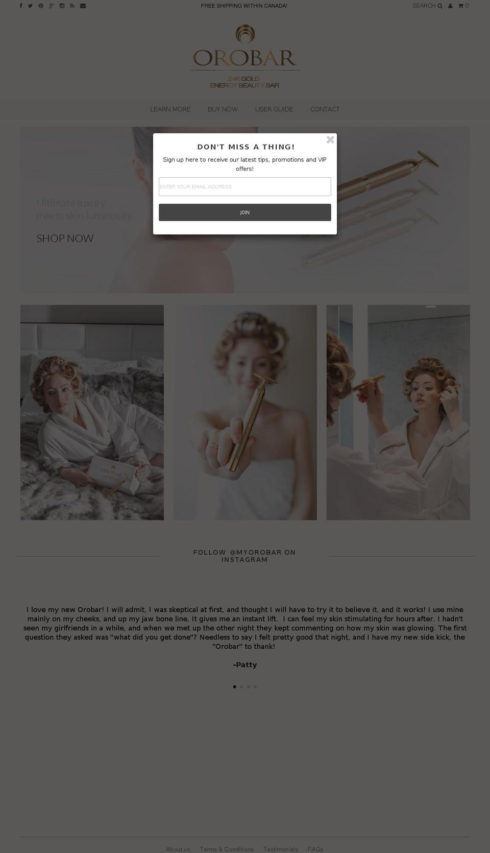 orobar.ca shopify website screenshot