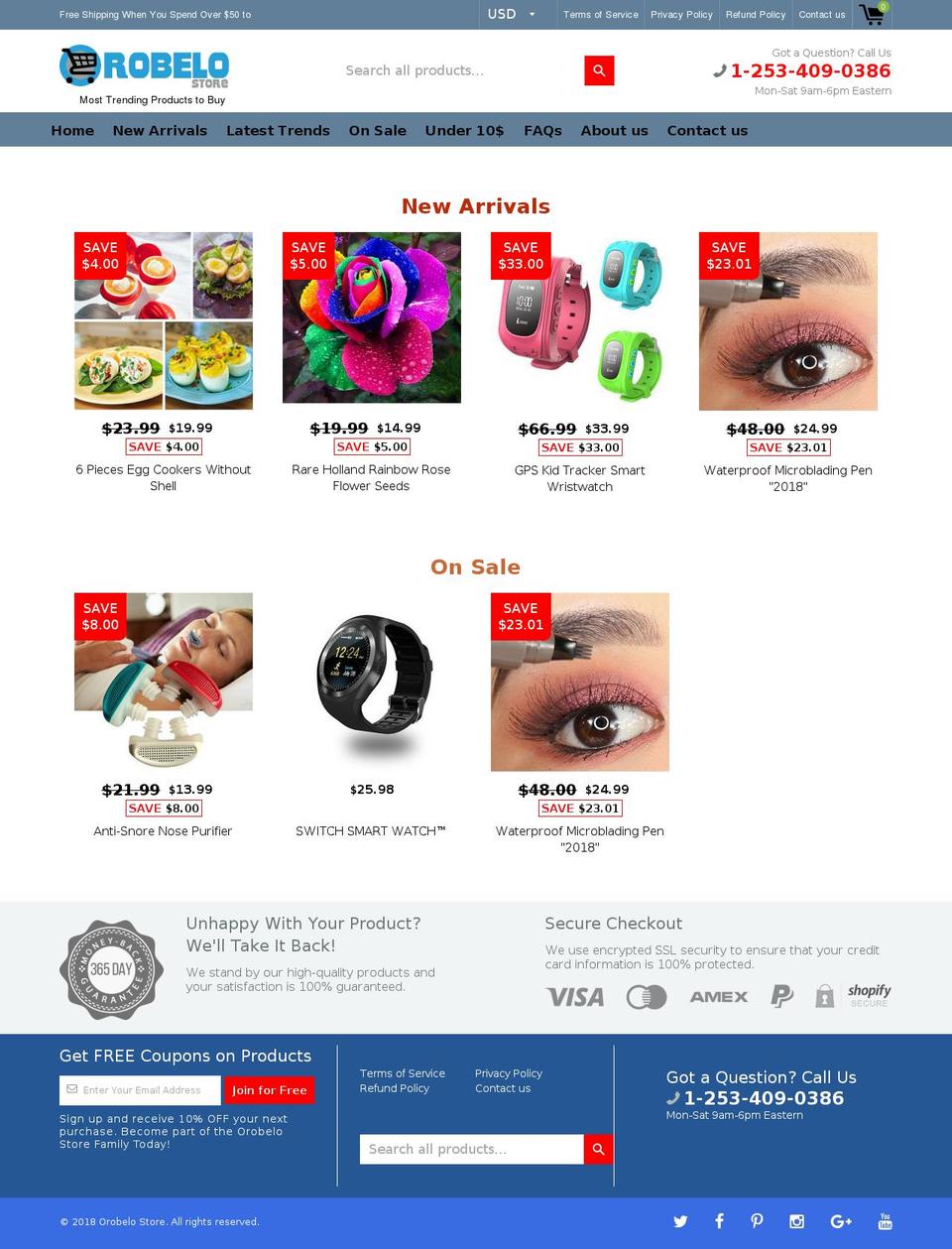 orobelo.store shopify website screenshot