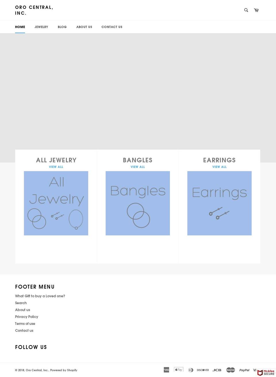 orocentral.com shopify website screenshot