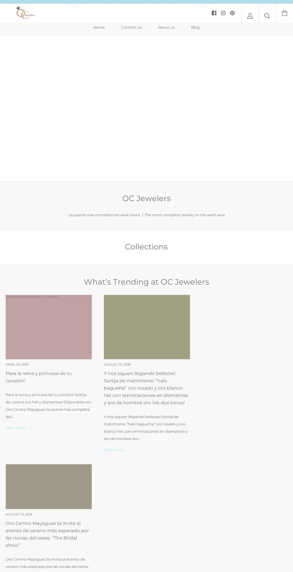 orocentrojewelers.com shopify website screenshot