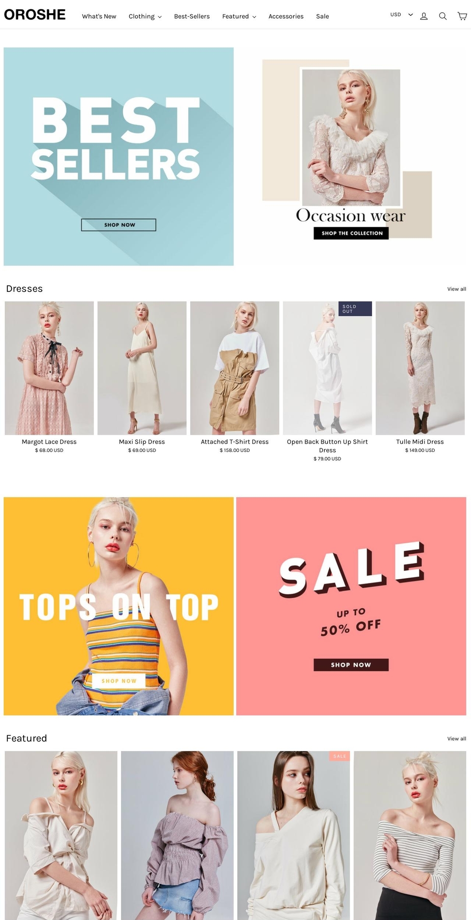 oroshe.com shopify website screenshot