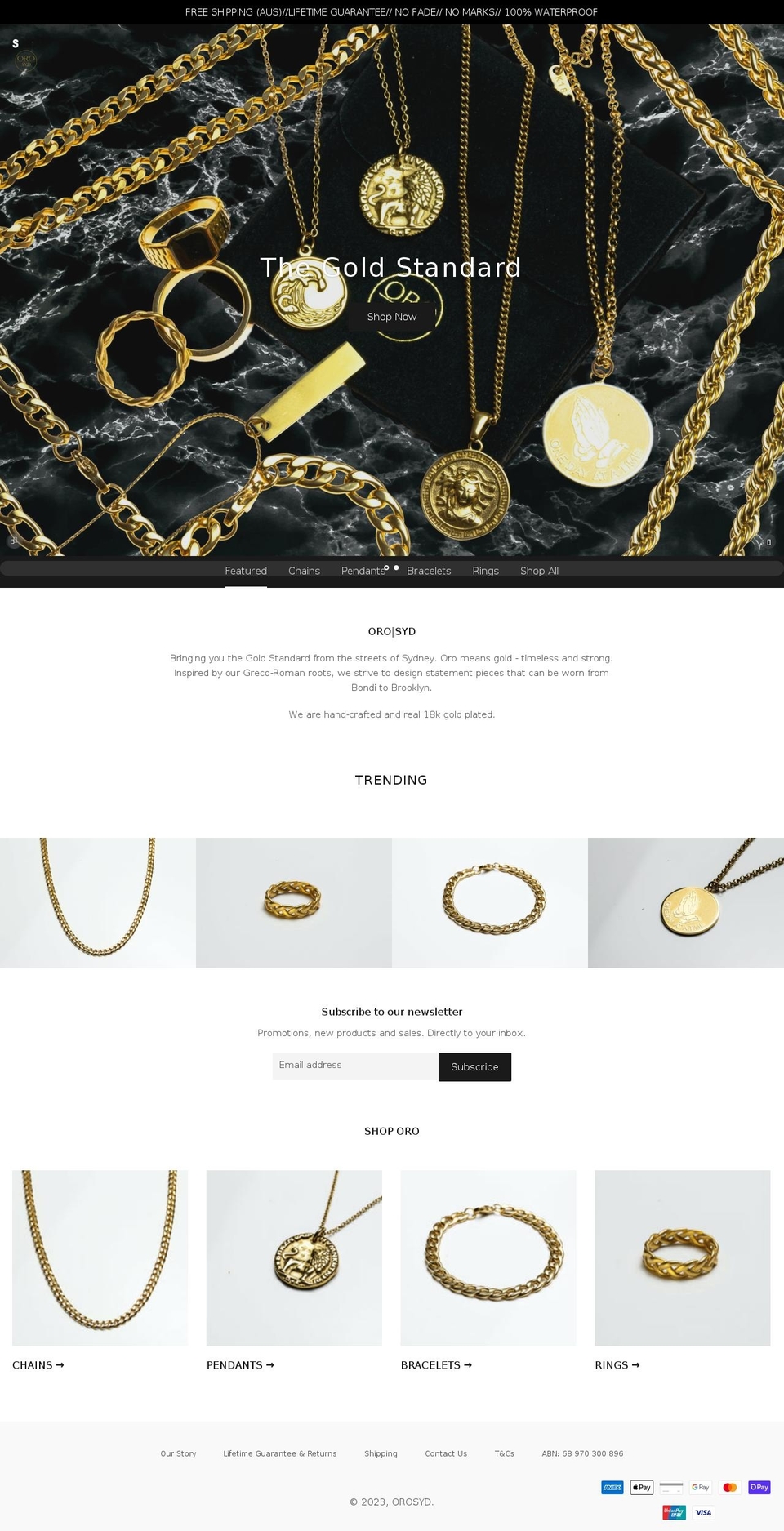 orosyd.com shopify website screenshot