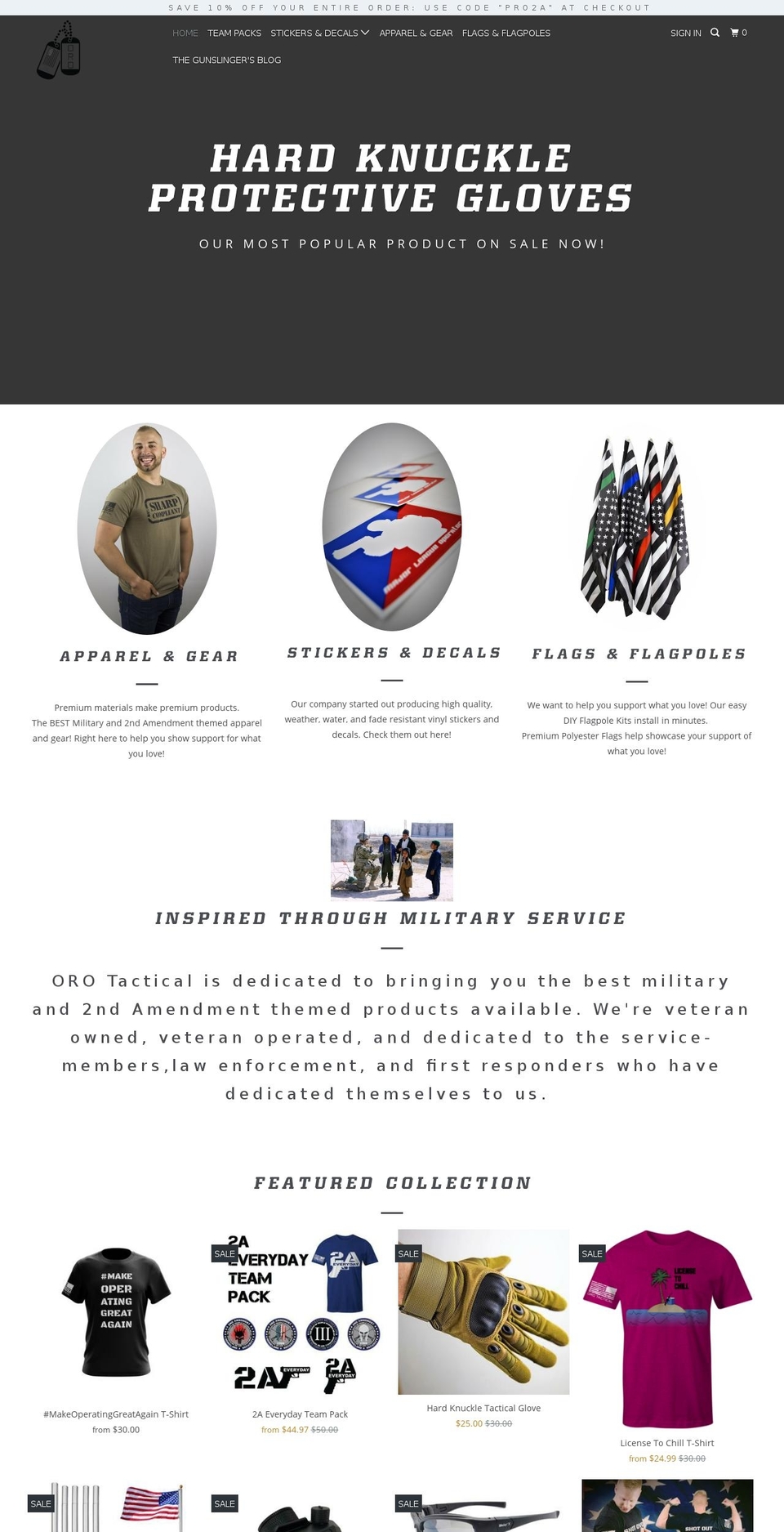 orotactical.com — Shopify storefront screenshot