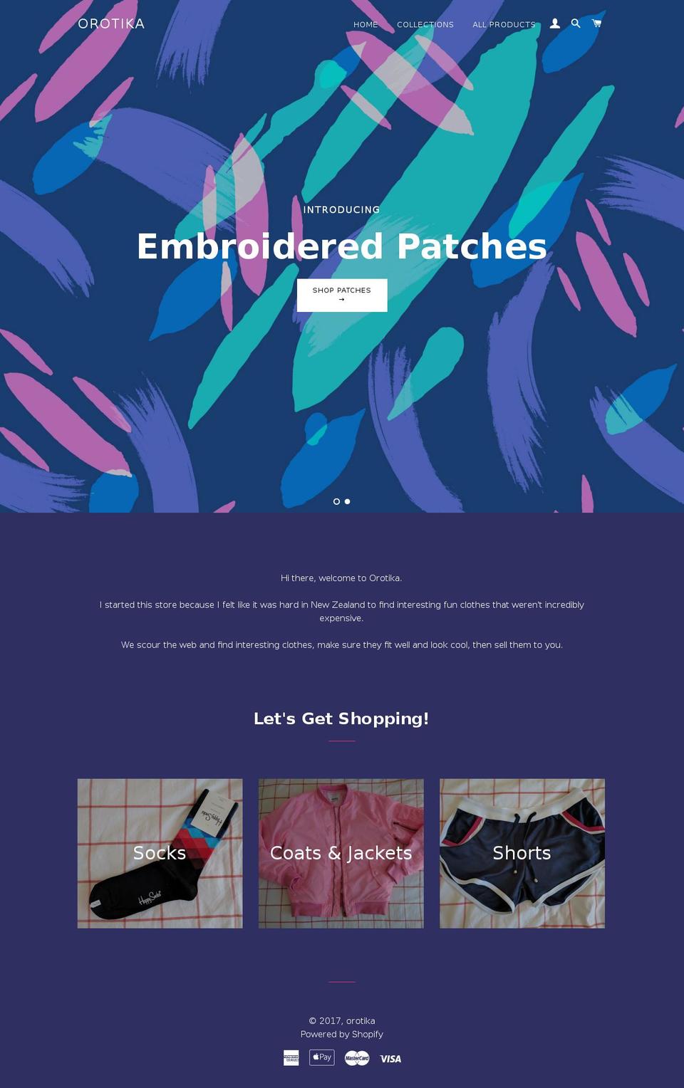 orotika.com shopify website screenshot