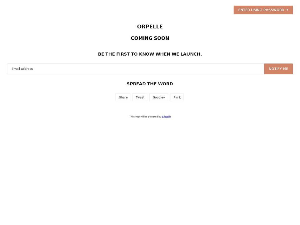 orpelle.com — Shopify storefront screenshot