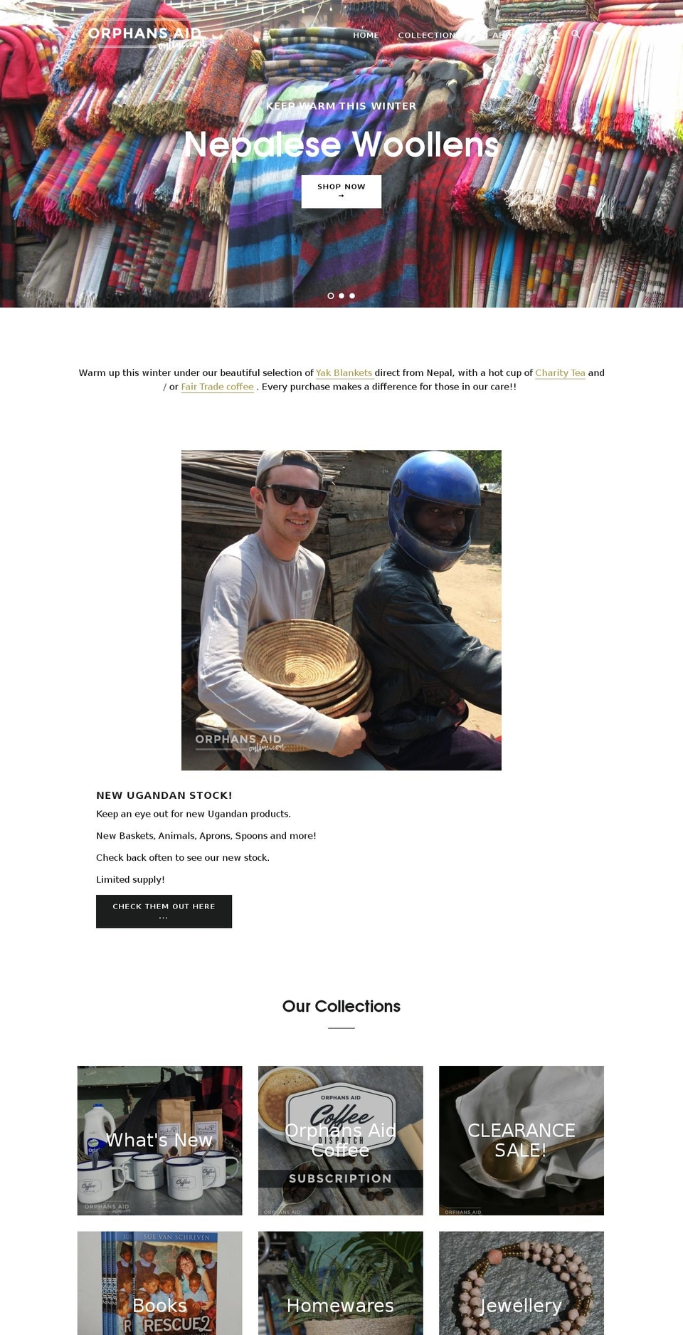 orphansaidonline.org shopify website screenshot