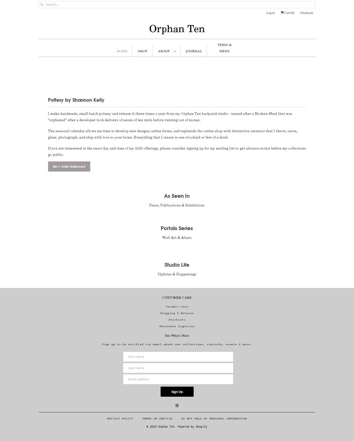 orphanten.com shopify website screenshot