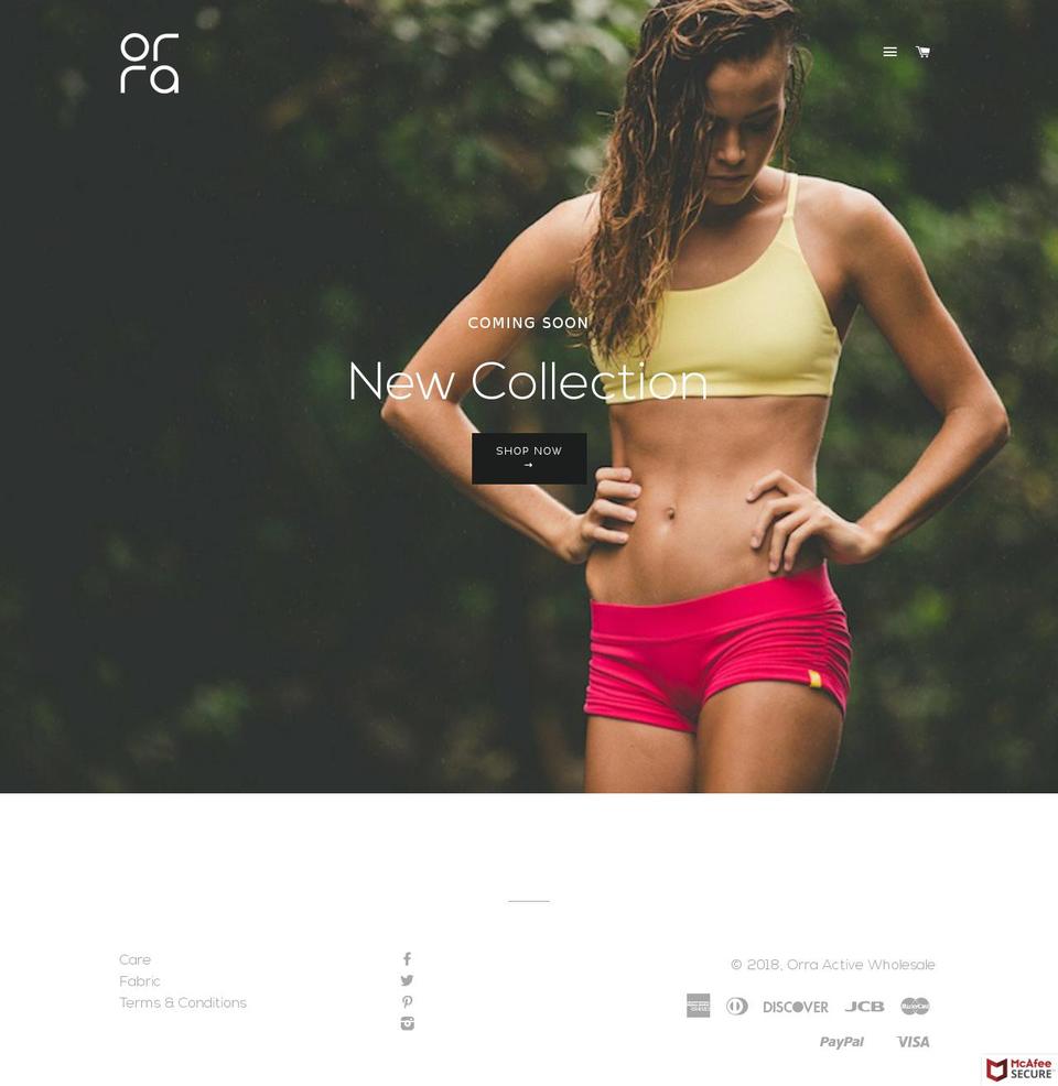 orraactivewholesale.com — Shopify storefront screenshot