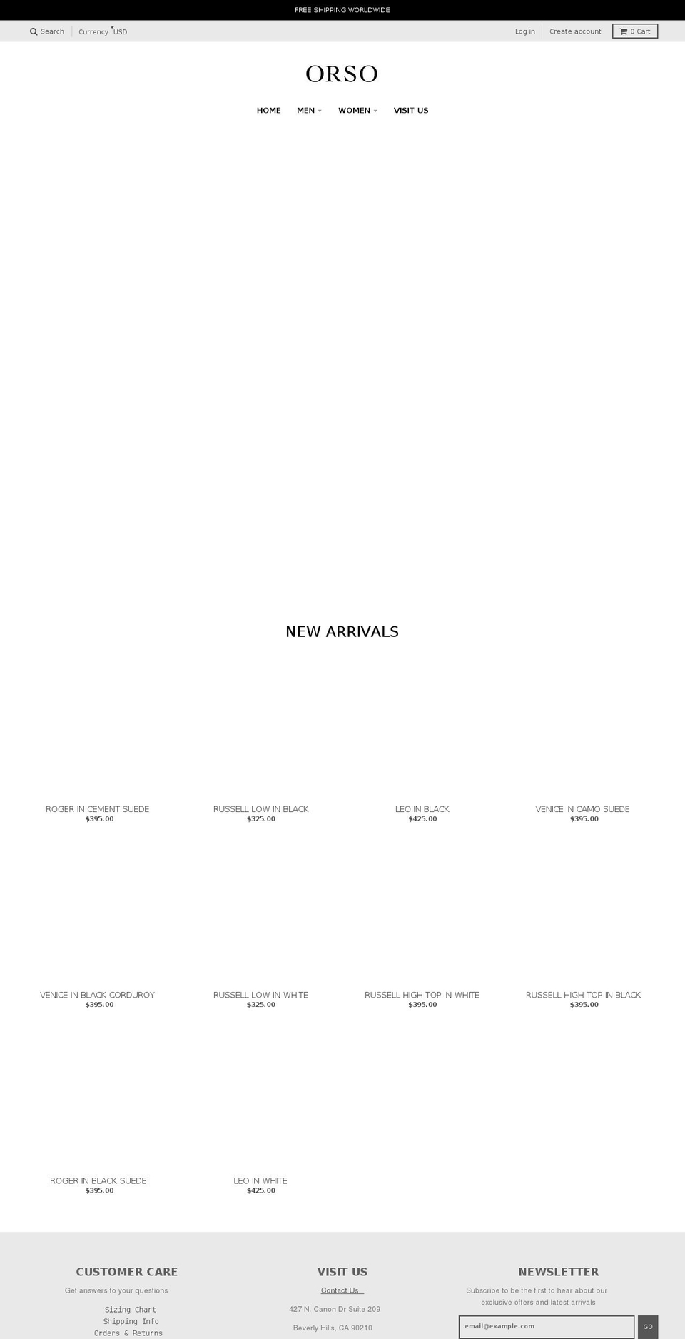 orsoshoes.com shopify website screenshot