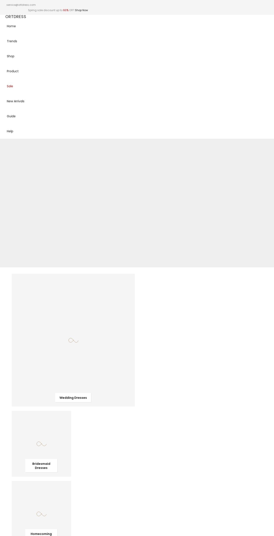 ortdress.com shopify website screenshot