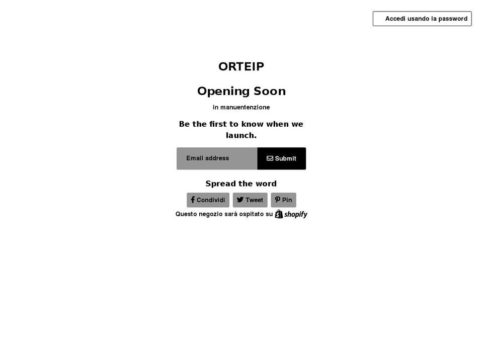 orteip-collection.com shopify website screenshot