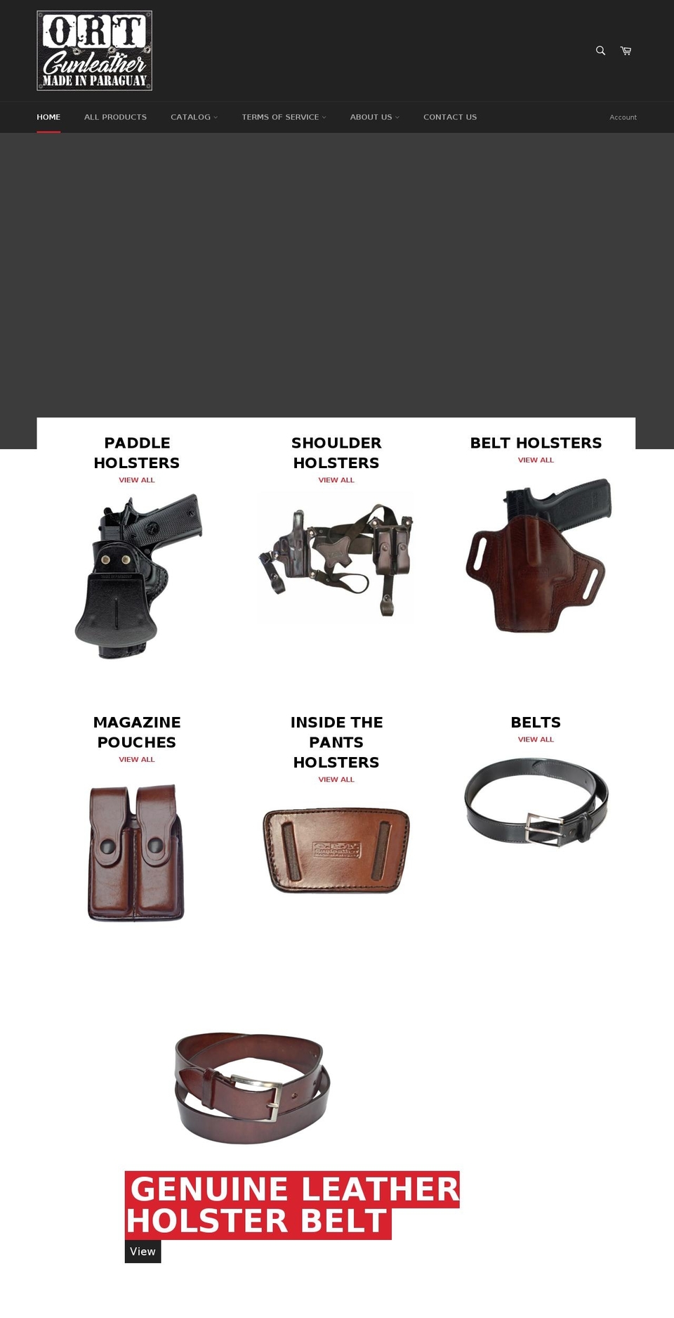 ortgunleather.com — Shopify storefront screenshot