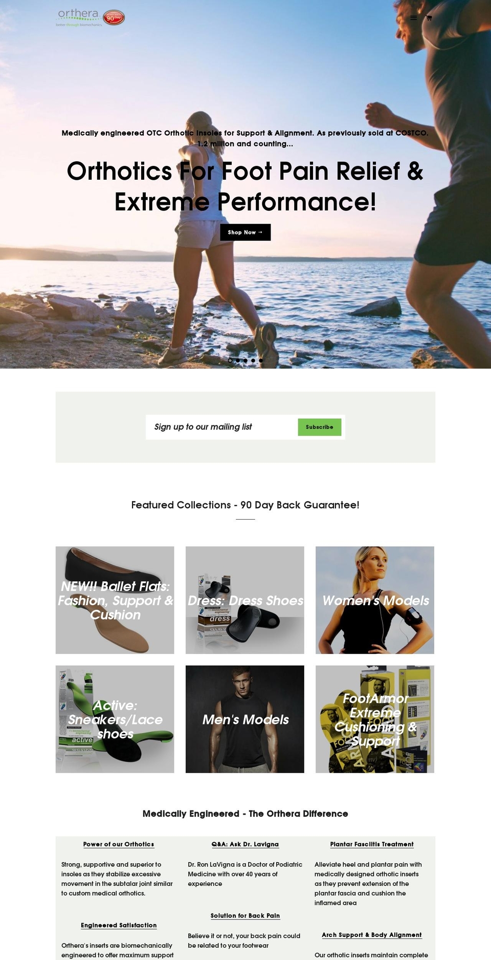 orthera.com shopify website screenshot