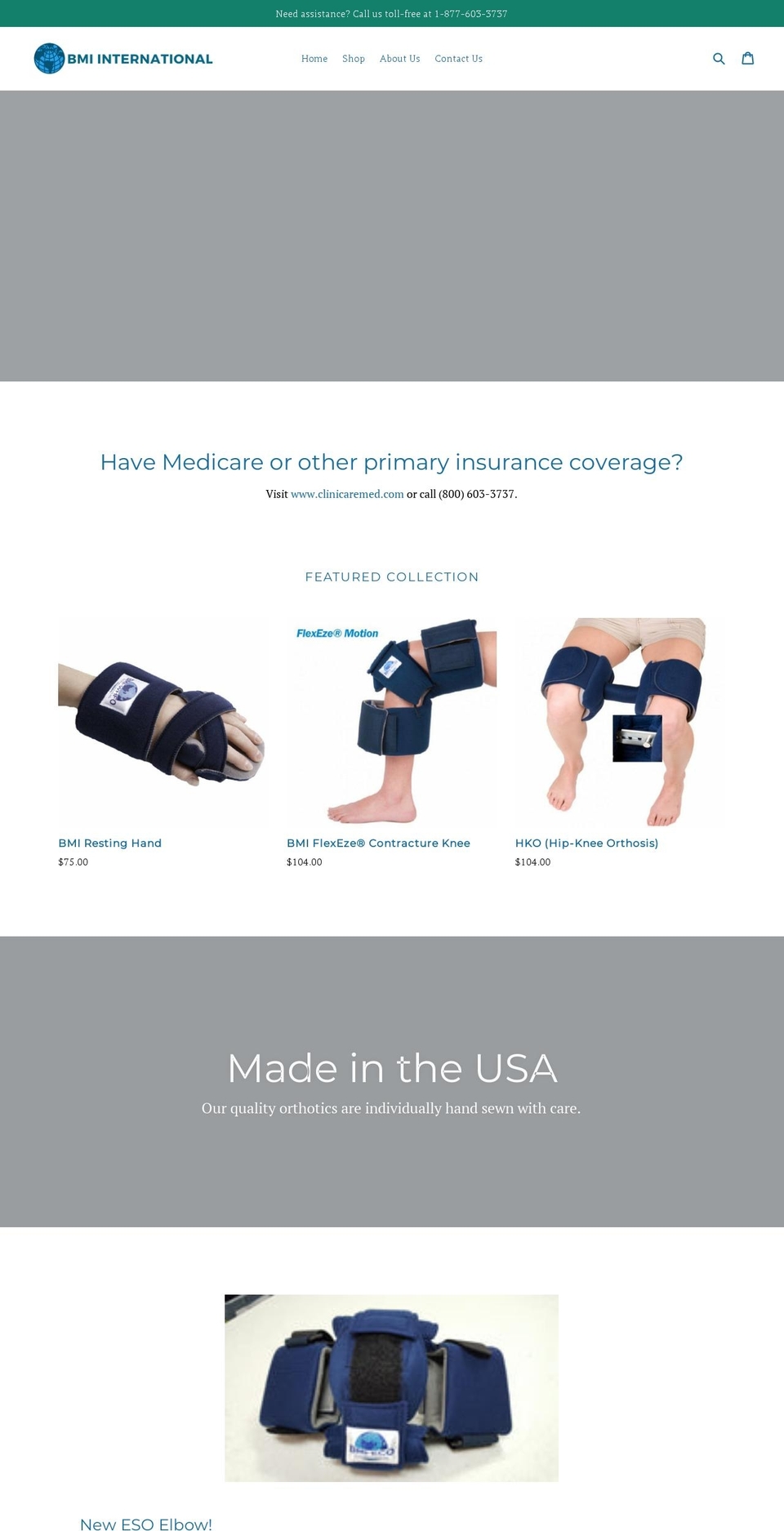 orthobmi.com shopify website screenshot