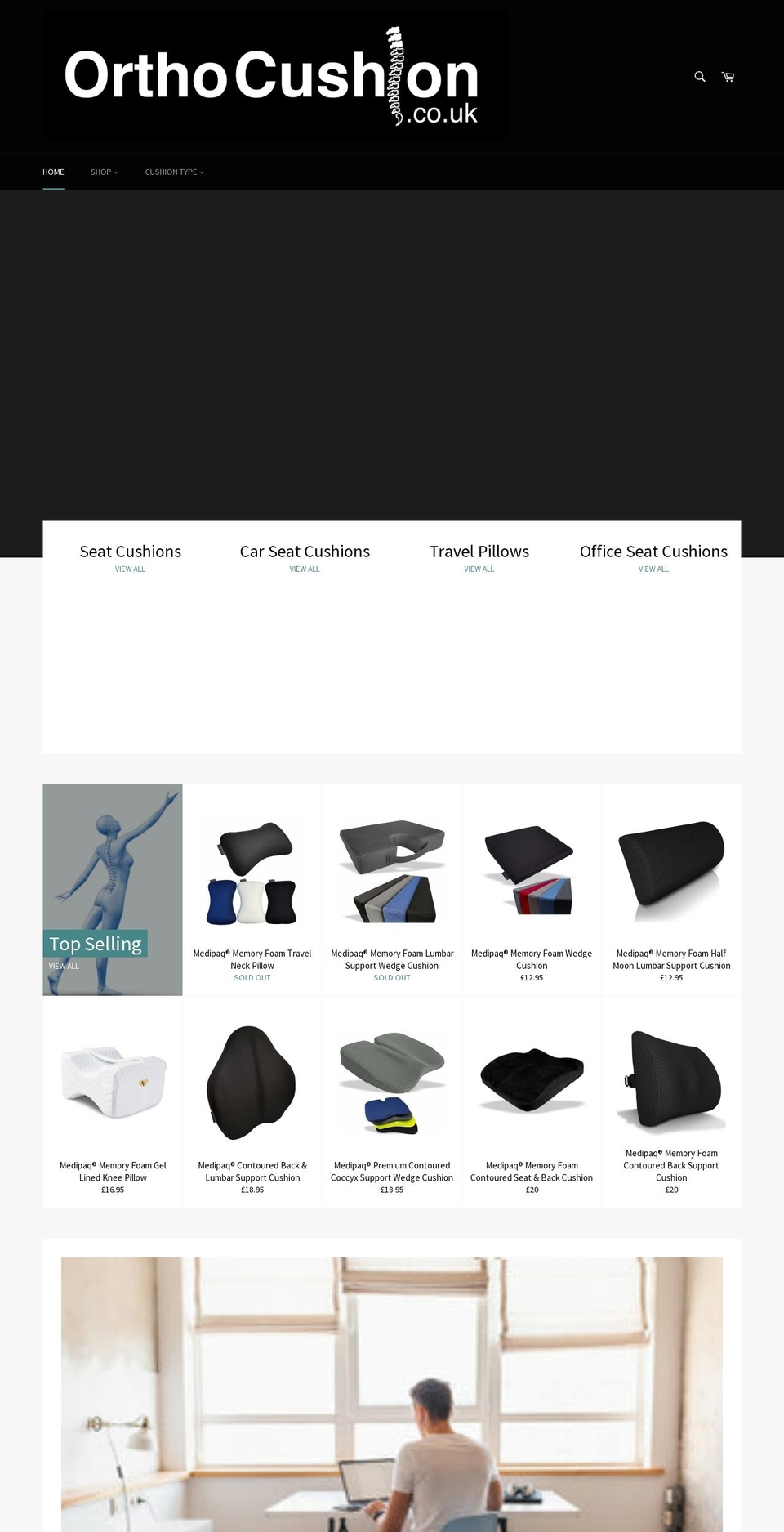 orthocushion.co.uk shopify website screenshot