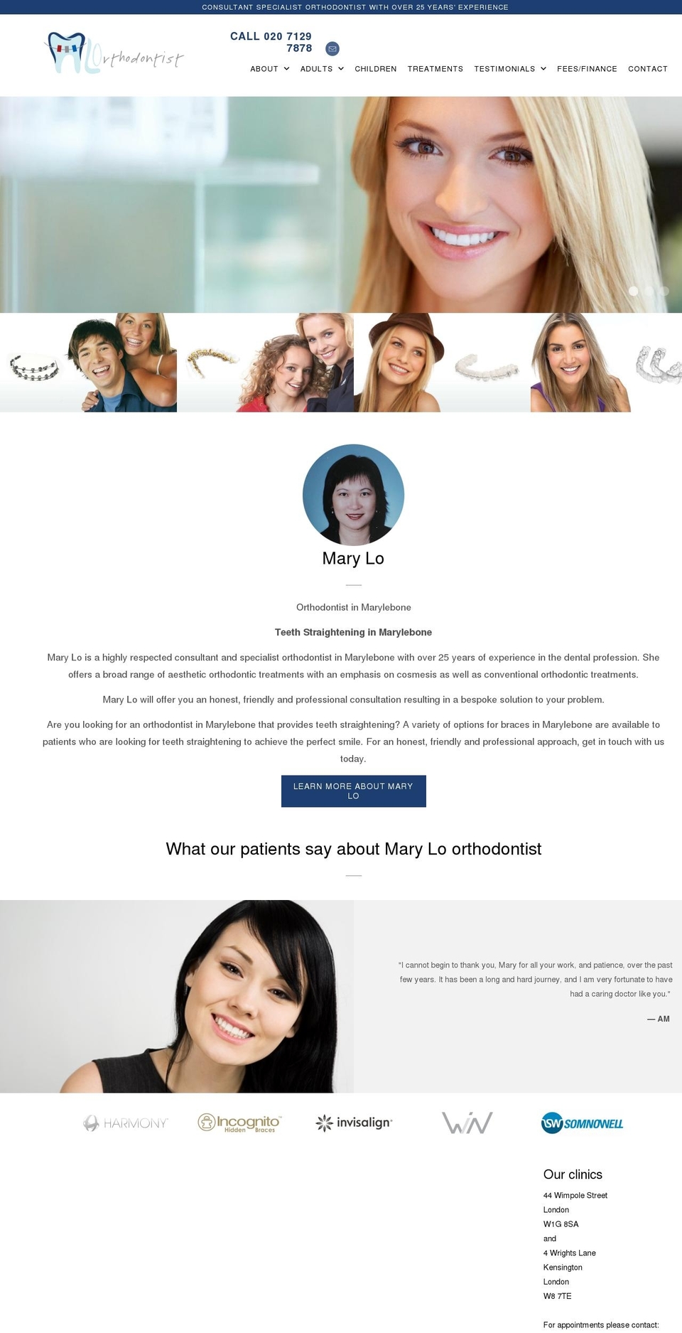 orthodontistlondon.co.uk shopify website screenshot