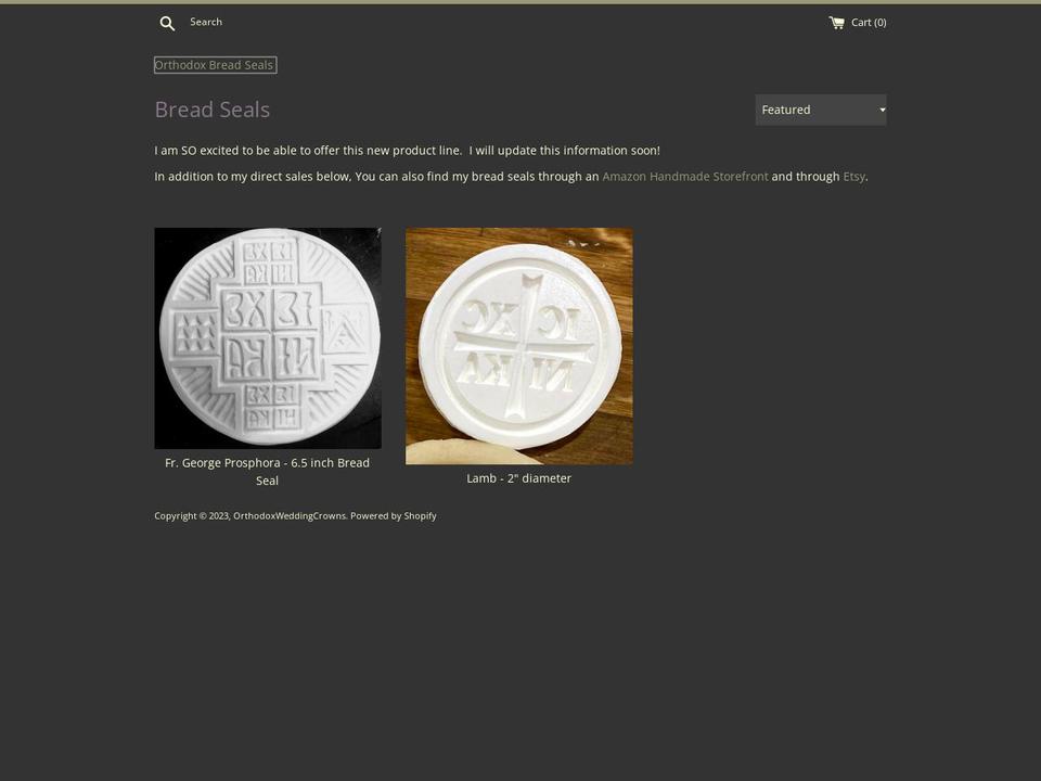 orthodoxbreadseals.com shopify website screenshot