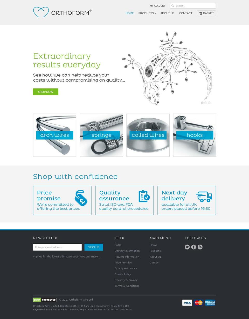 orthoform-wire.com shopify website screenshot