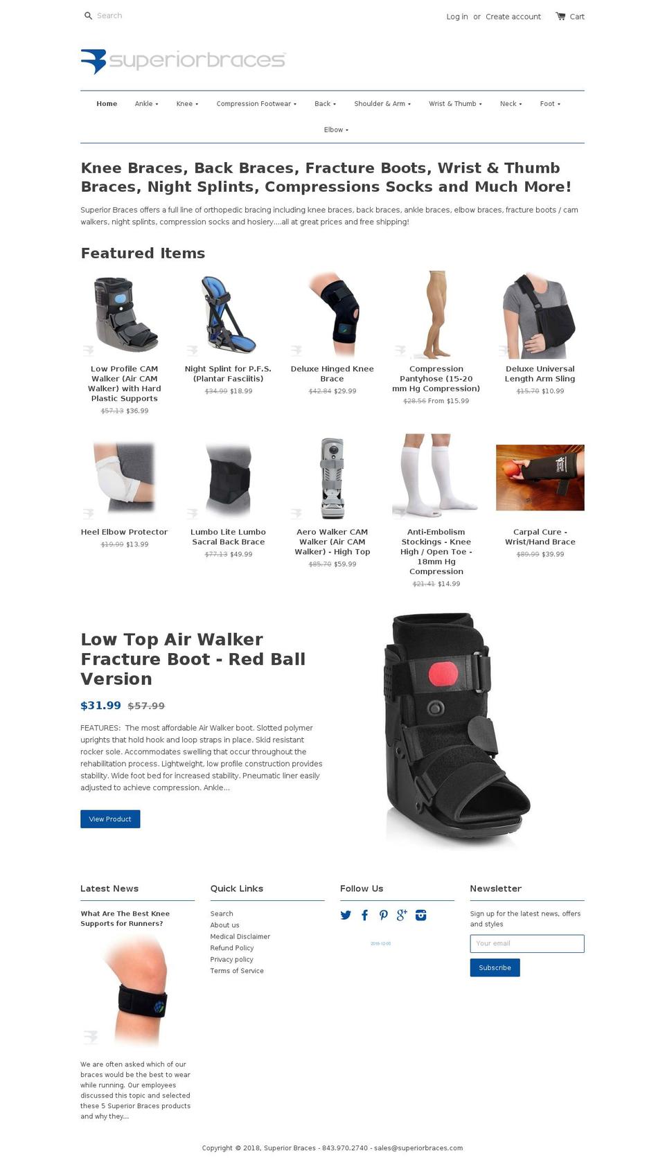 orthopedicbraces.us shopify website screenshot