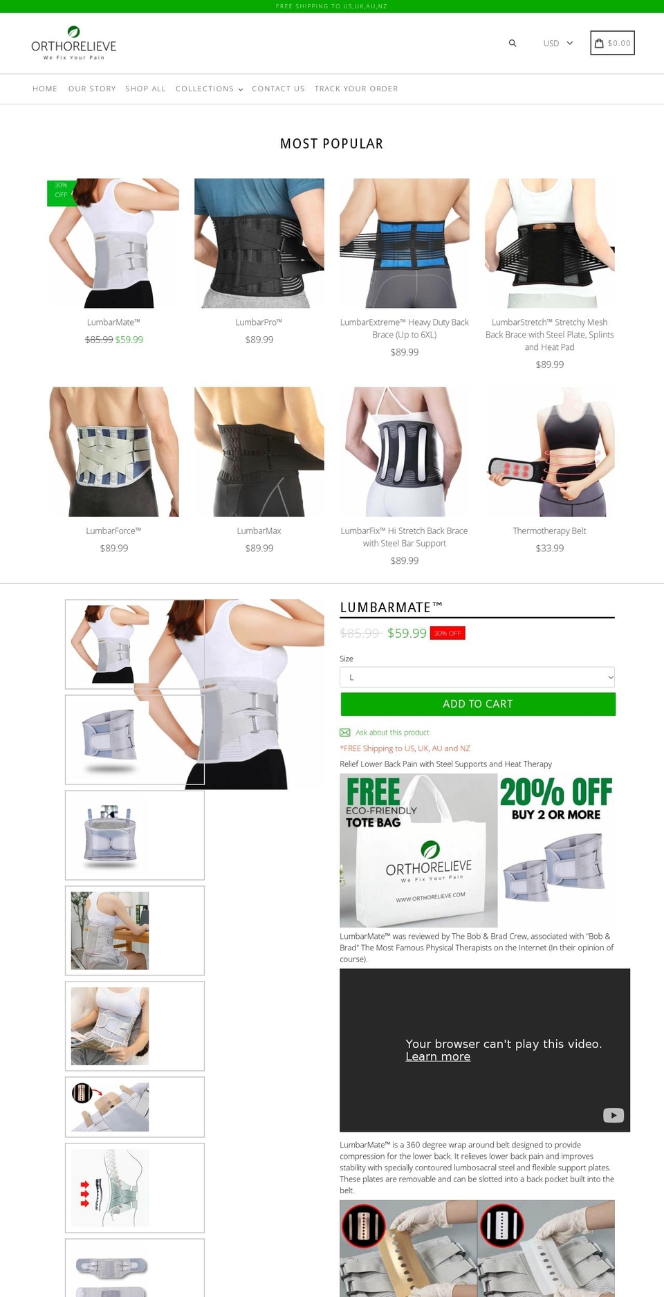 orthorelieve.com shopify website screenshot