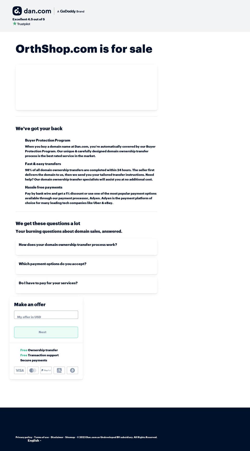 orthshop.com — Shopify storefront screenshot