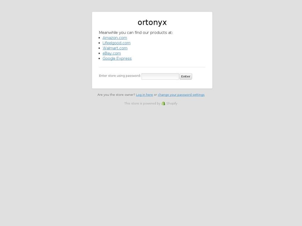 ortonyx.com — Shopify storefront screenshot