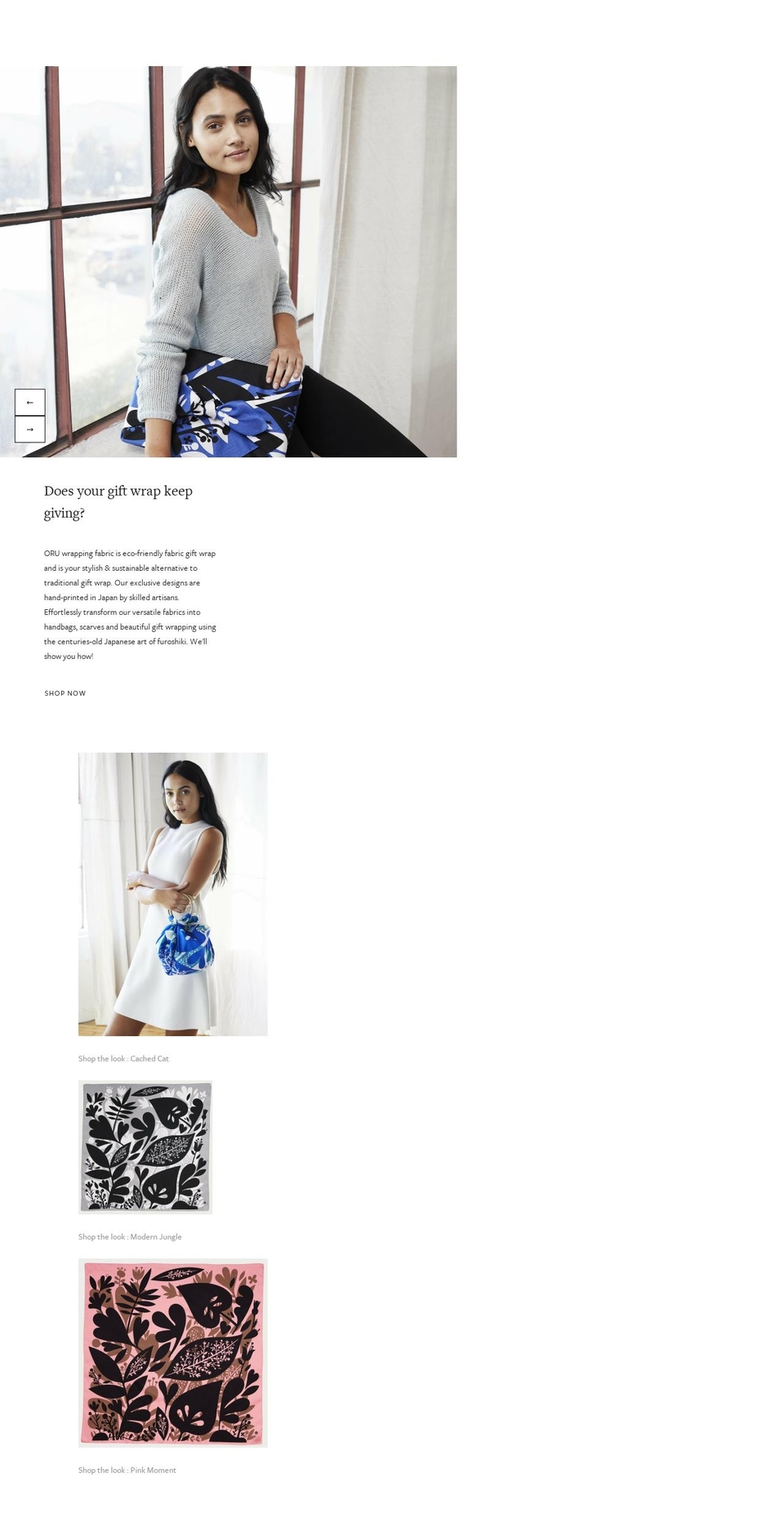 oruwrappingfabric.com — Shopify storefront screenshot