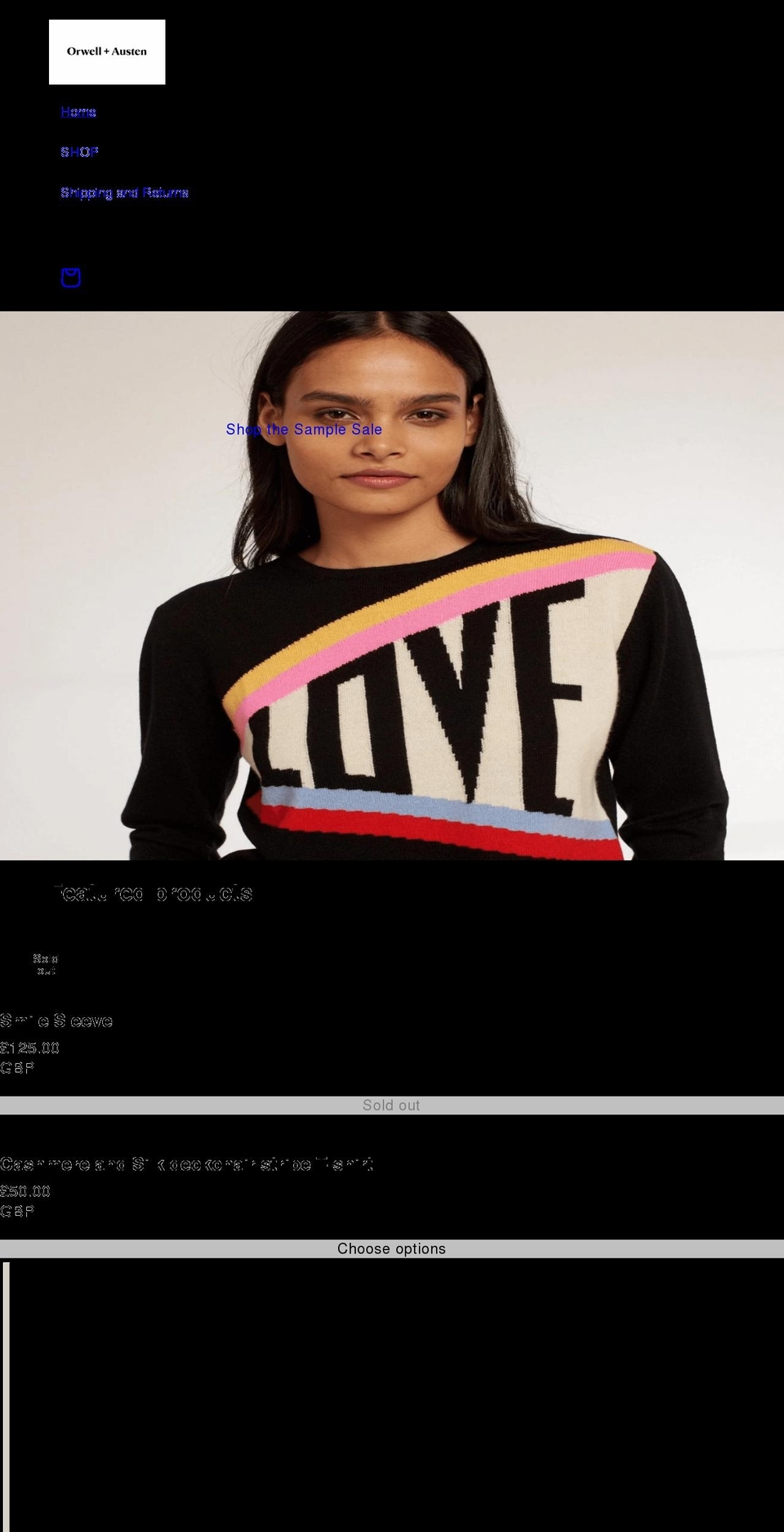 orwellaustensamplesale.com — Shopify storefront screenshot
